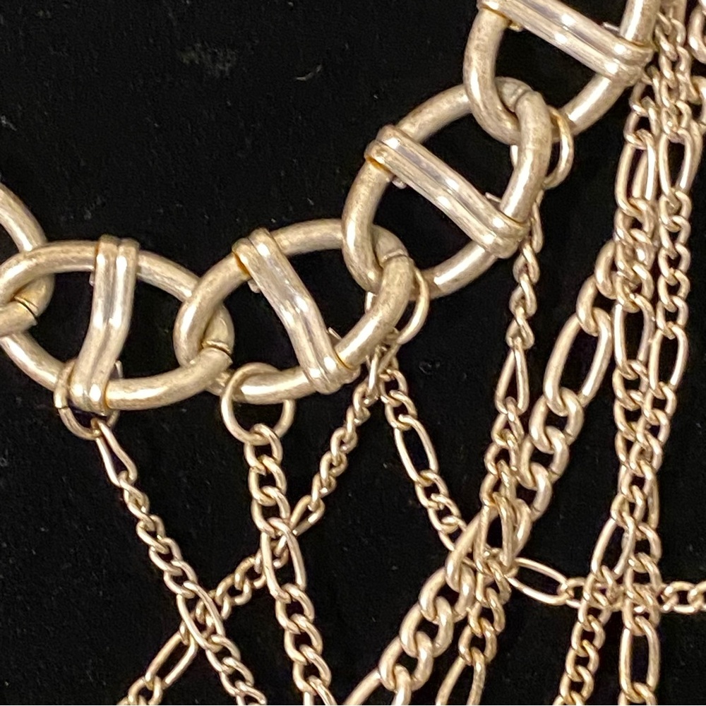 Jessica Simpson Silvertone Chunky and Multi-Chain Necklace - Picture 3 of 7